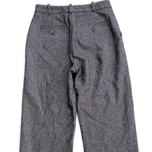 Ann Taylor Wool Blend Wide Leg Dress Pants Herringbone High Rise Lined Size 4 - Picture 4 of 8